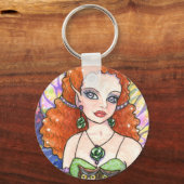 Sleutelhanger Owl Flower Fairy Fantasy door Ann Ho (Voorkant)