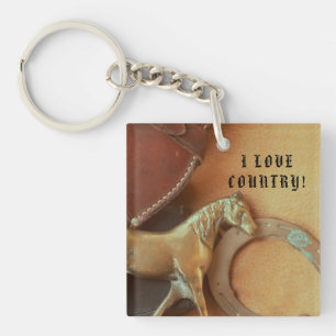 Sleutelhanger paard  IK HOU VAN DE COUNTRY! 
