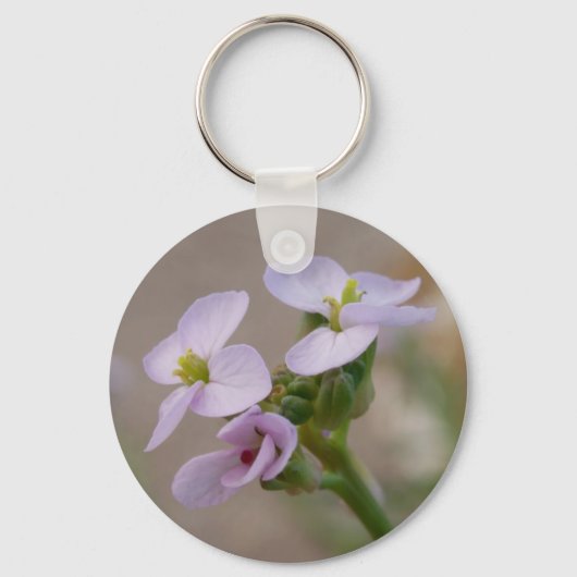 Sleutelhanger paarse bloemen (Voorkant)