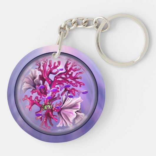 Sleutelhanger Paarse Oceaan Mermaid (Achterkant)