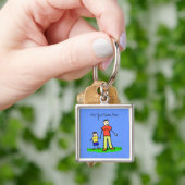 Sleutelhanger pappie Brunette (Aangepaste namen) (Hand)