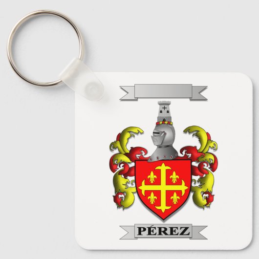 Sleutelhanger Perez Achternaam En Wapen (Voorkant)