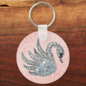 Sleutelhanger Pink Jewel Swan (017-003) (Voorkant)
