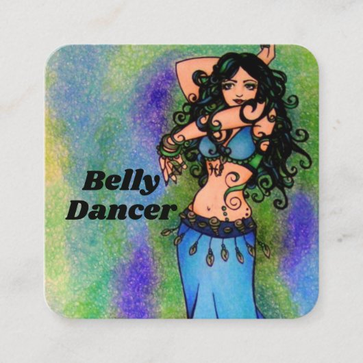 Sleutelhanger Pisces Belly Dancer Vierkante Visitekaartje (Voorkant)
