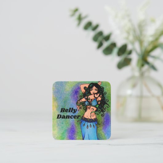 Sleutelhanger Pisces Belly Dancer Vierkante Visitekaartje (Staand voorkant)