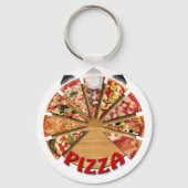 Sleutelhanger Pizza op de snijplank (Voorkant)