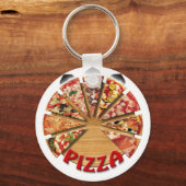 Sleutelhanger Pizza op de snijplank (Voorkant)