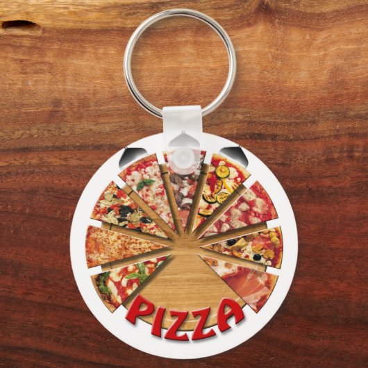 Sleutelhanger Pizza op de snijplank (Voorkant)