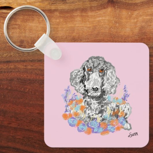 Sleutelhanger: Poedel Liefde Sleutelhanger (Voorkant)