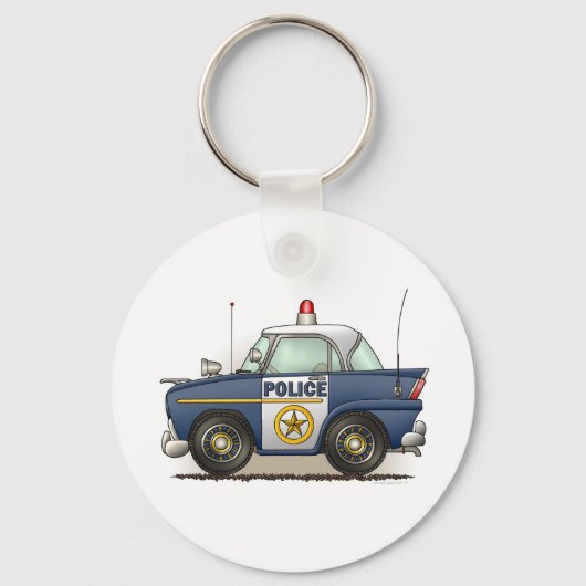 Sleutelhanger politieauto-politieagent kruipster (Voorkant)