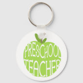 Sleutelhanger preschoolleraar - groene appel (Voorkant)