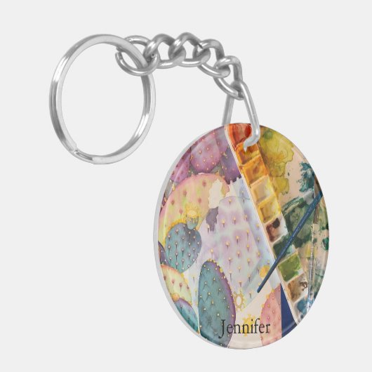 Sleutelhanger Prickly Pear Cactus (Voorkant Links)