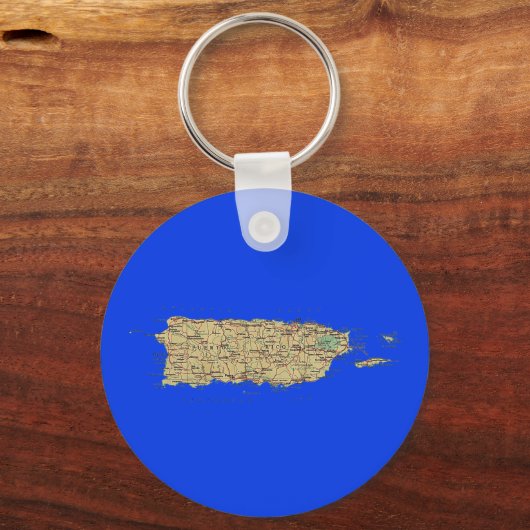 Sleutelhanger Puerto Rico Map (Voorkant)