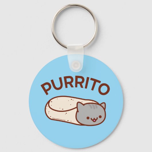 Sleutelhanger PURRITO - Funny Cat Burrito door Jub (Voorkant)