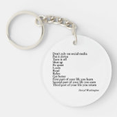 sleutelhanger Quote, Denzel Washington Quote Gift (Voorkant)