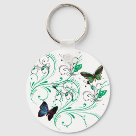 Sleutelhanger Ranken & Vlinders Groene Kleuren