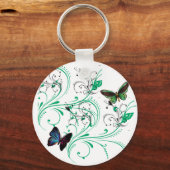 Sleutelhanger Ranken & Vlinders Groene Kleuren (Voorkant)