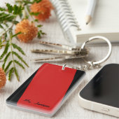 Sleutelhanger, rechthoekig, dubbelzijdig streep ro sleutelhanger (Voorkant Rechts)