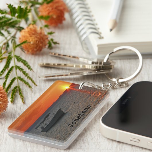 Sleutelhanger, rechthoekige dubbelzijdige Gevist t Sleutelhanger (Voorkant Rechts)