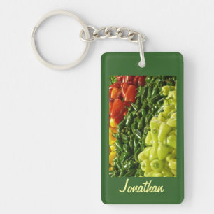 Sleutelhanger, Rechthoekige hotpannen Groene Achte Sleutelhanger