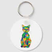 Sleutelhanger regenboogkat (Voorkant)