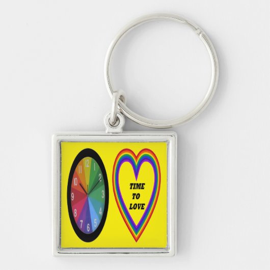 Sleutelhanger regenboogklok met hartstilstand (Voorkant)