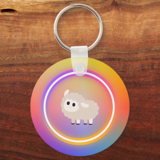 Sleutelhanger regenboogschaap (Voorkant)