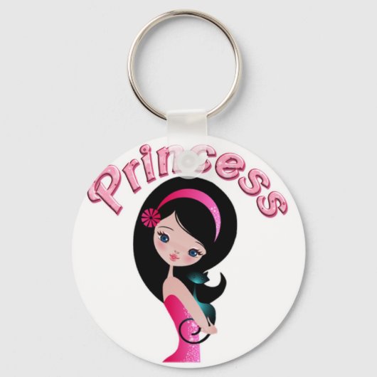 Sleutelhanger Retro Pink Princess (Voorkant)