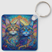 SLEUTELHANGER - Retro Psychedelic Cats (Achterkant)