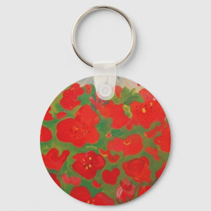 Sleutelhanger rode bloemen