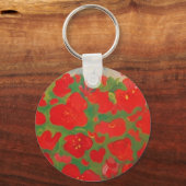 Sleutelhanger rode bloemen (Voorkant)