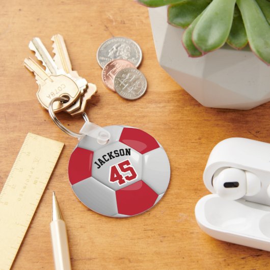 Sleutelhanger Rode en Witte Team Voetbal ⚽ Ball (Bureau)