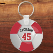 Sleutelhanger Rode en Witte Team Voetbal ⚽ Ball (Voorkant)