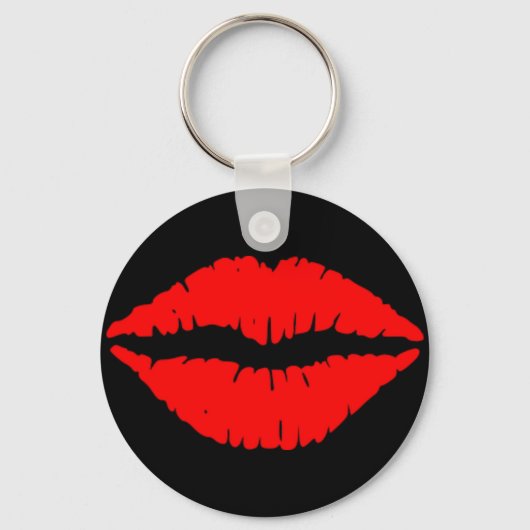 Sleutelhanger Rode Lips Button (Voorkant)