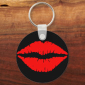 Sleutelhanger Rode Lips Button (Voorkant)