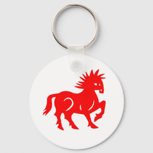 Sleutelhanger: Rode paarden Chinese dierentuin Sleutelhanger