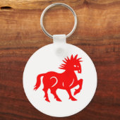 Sleutelhanger: Rode paarden Chinese dierentuin Sleutelhanger (Voorkant)
