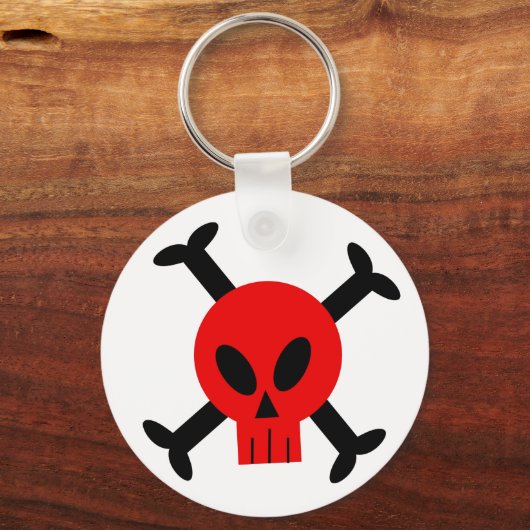 Sleutelhanger rode schedel en kruisbeenderen (Voorkant)