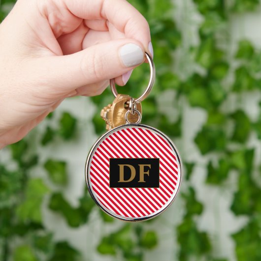 Sleutelhanger Rode/witte strepen (Hand)