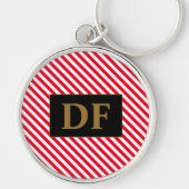 Sleutelhanger Rode/witte strepen (Voorkant)