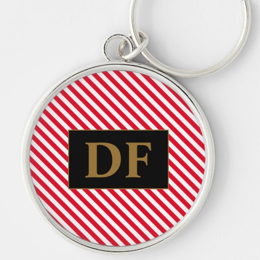 Sleutelhanger Rode/witte strepen (Voorkant)
