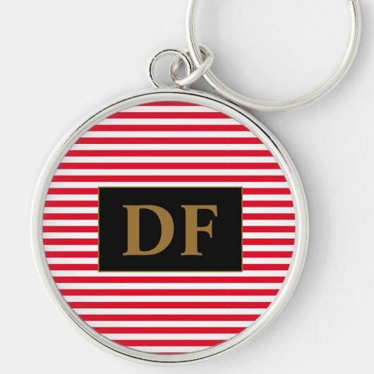 Sleutelhanger Rode/witte strepen (Voorkant)