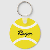 Sleutelhanger rond tennisbal |  naam (Voorkant)