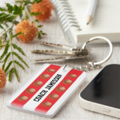 Sleutelhanger, rood en wit voor Basketball Coach,  Sleutelhanger (Voorkant Rechts)