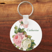Sleutelhanger  roze rozen (Voorkant)