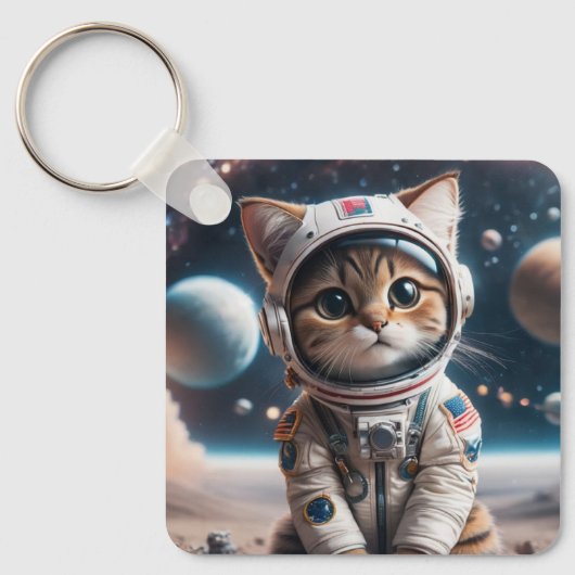 Sleutelhanger ruimtecat (Voorkant)