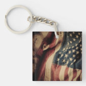 Sleutelhanger Rustic Flag Patriotic (Voorkant)