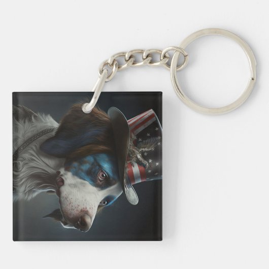 Sleutelhanger Rustic Flag Patriotic (Achterkant)