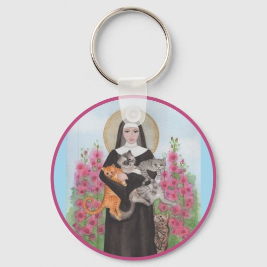 Sleutelhanger Saint Gertrude Patron St. van Katten (Voorkant)