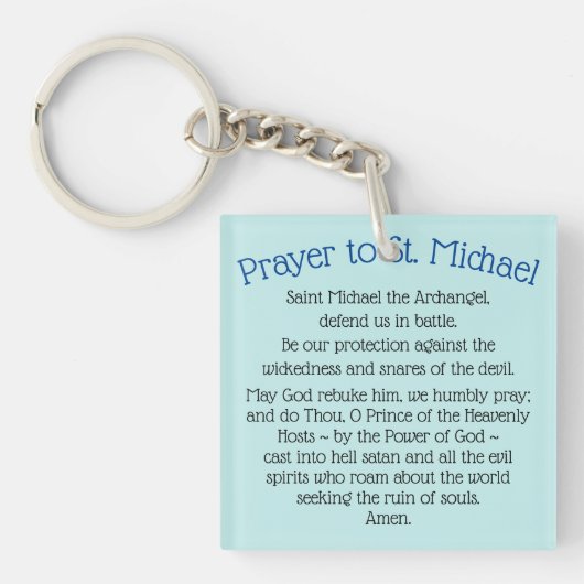 Sleutelhanger Saint Michael Prayer met twee zijden (Voorkant)
